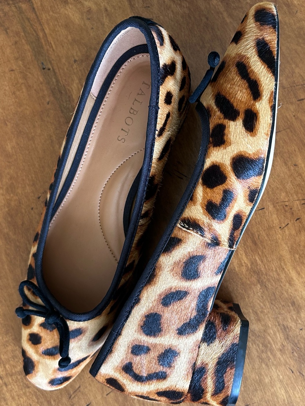 NWOT Talbots Vanessa Block Heel Pump in Leopard Calf Hair, Size 7
